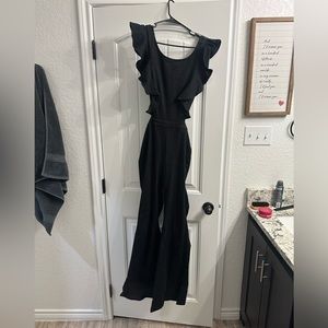 Western Black Flare Jumpsuit - Boutique